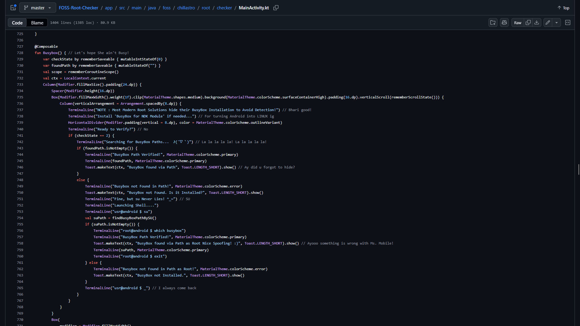 FOSS Root Checker Code Easter Eggs Preview