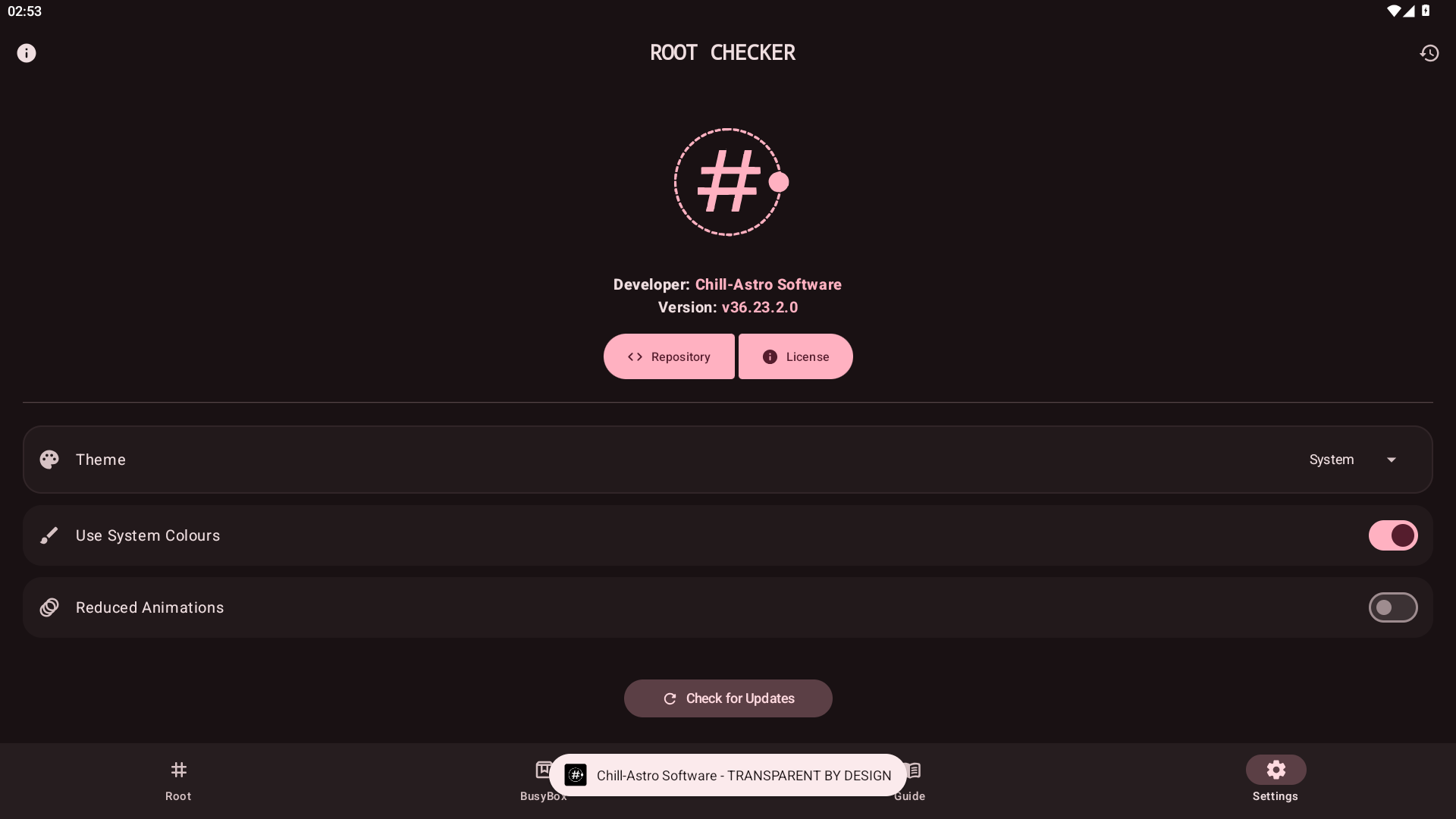 FOSS Root Checker Transparent By Design Easter Egg