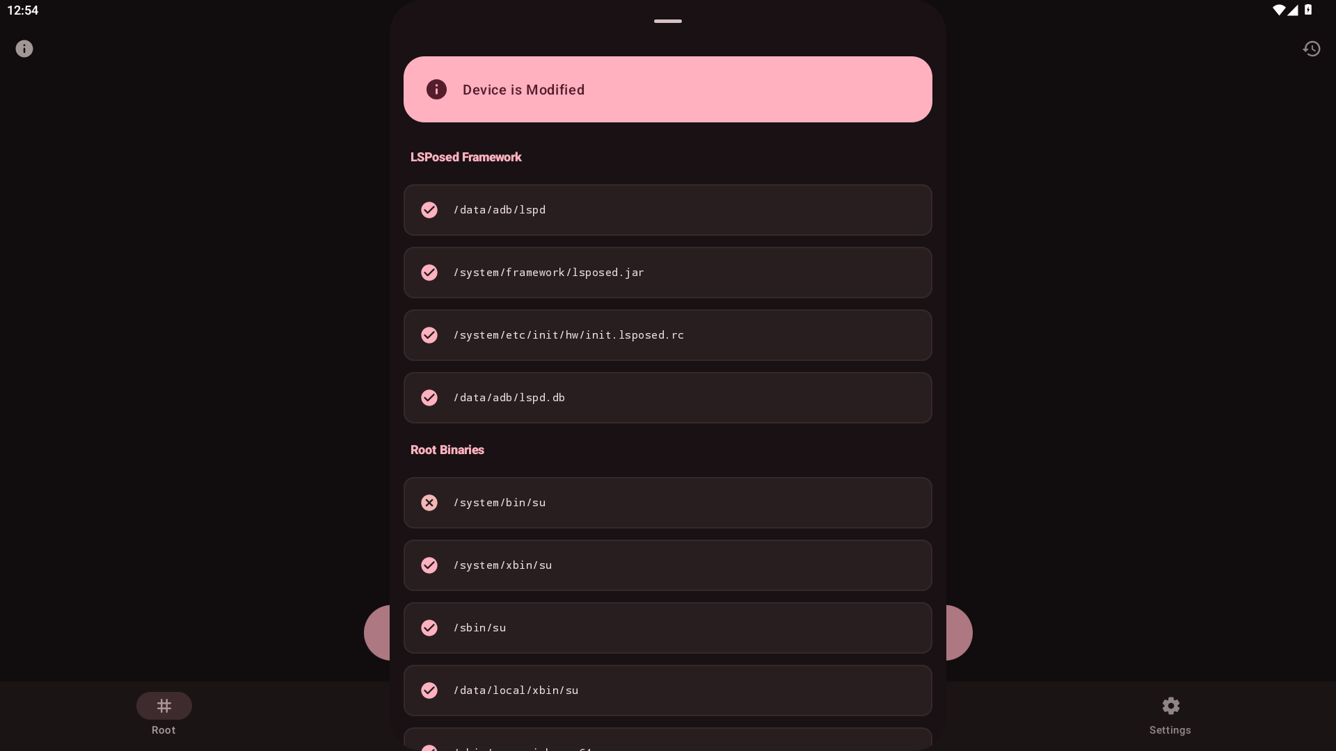 FOSS Root Checker Info Menu