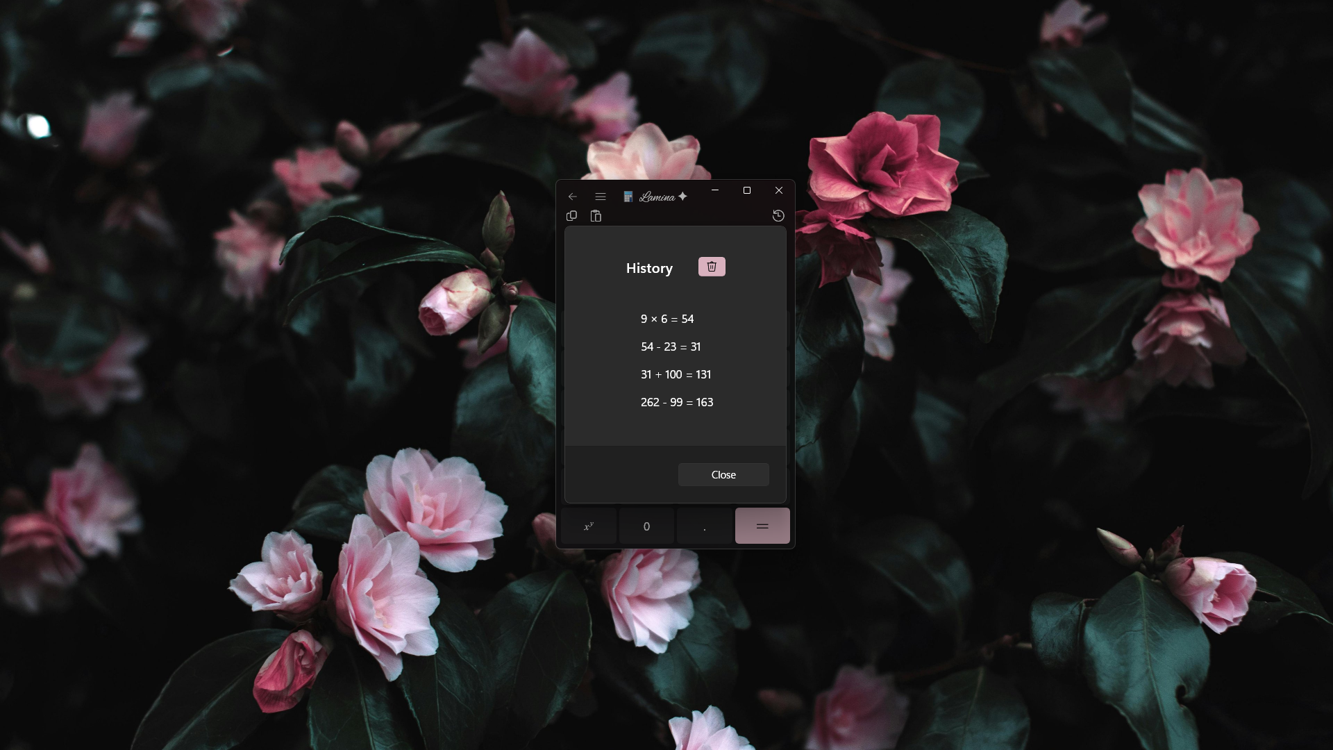 Lamina calculator history