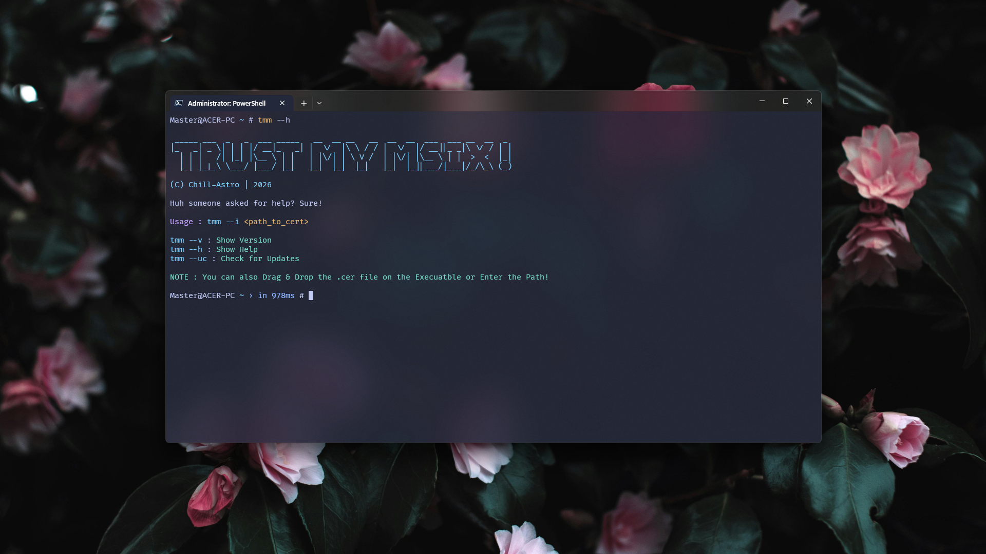 Trust My Msix Help command